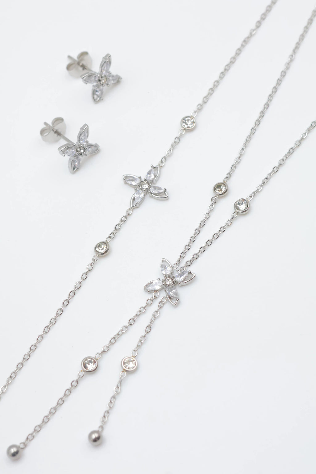 Parure de bijoux en acier inoxydable - ARGENT