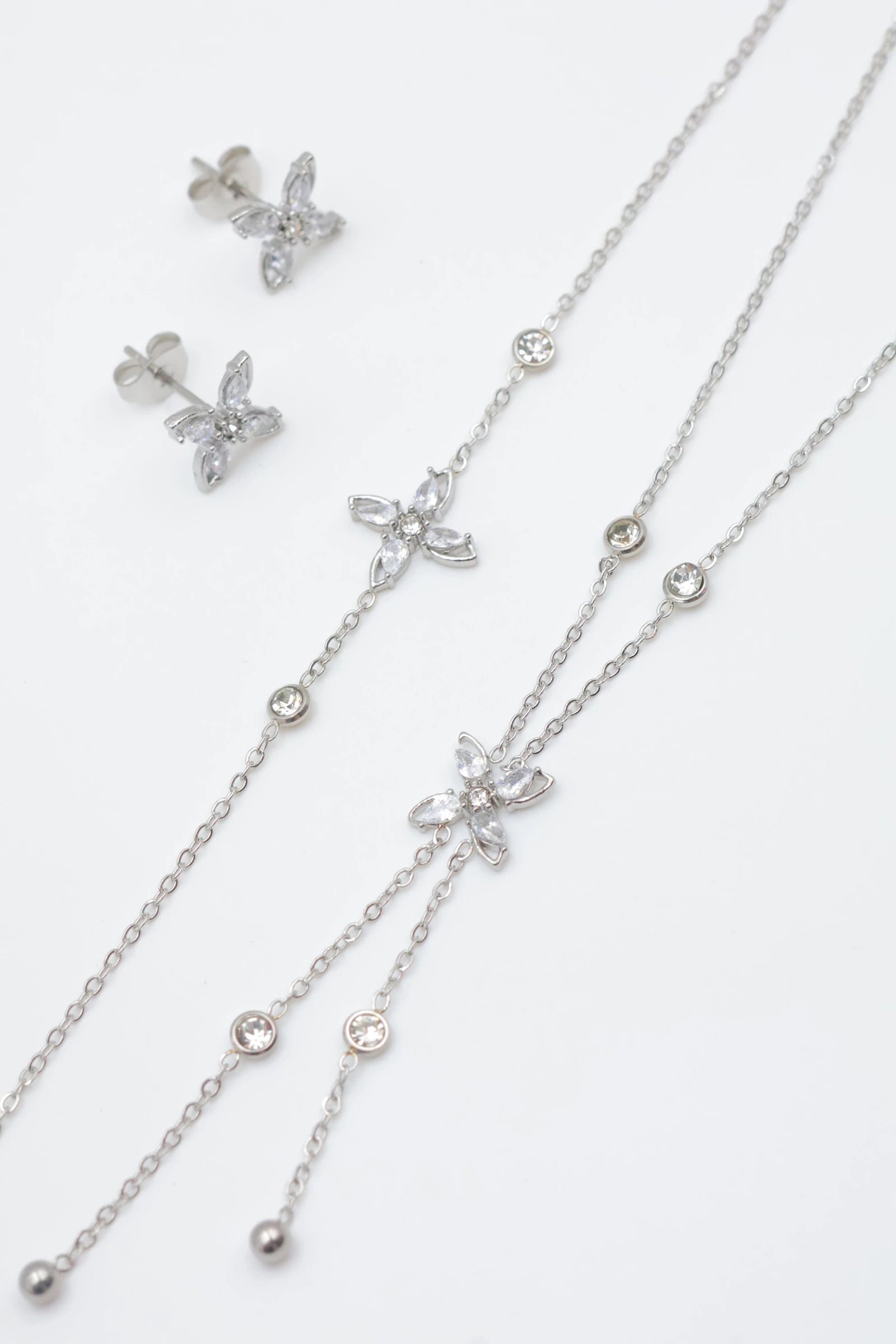 Parure de bijoux en acier inoxydable - ARGENT