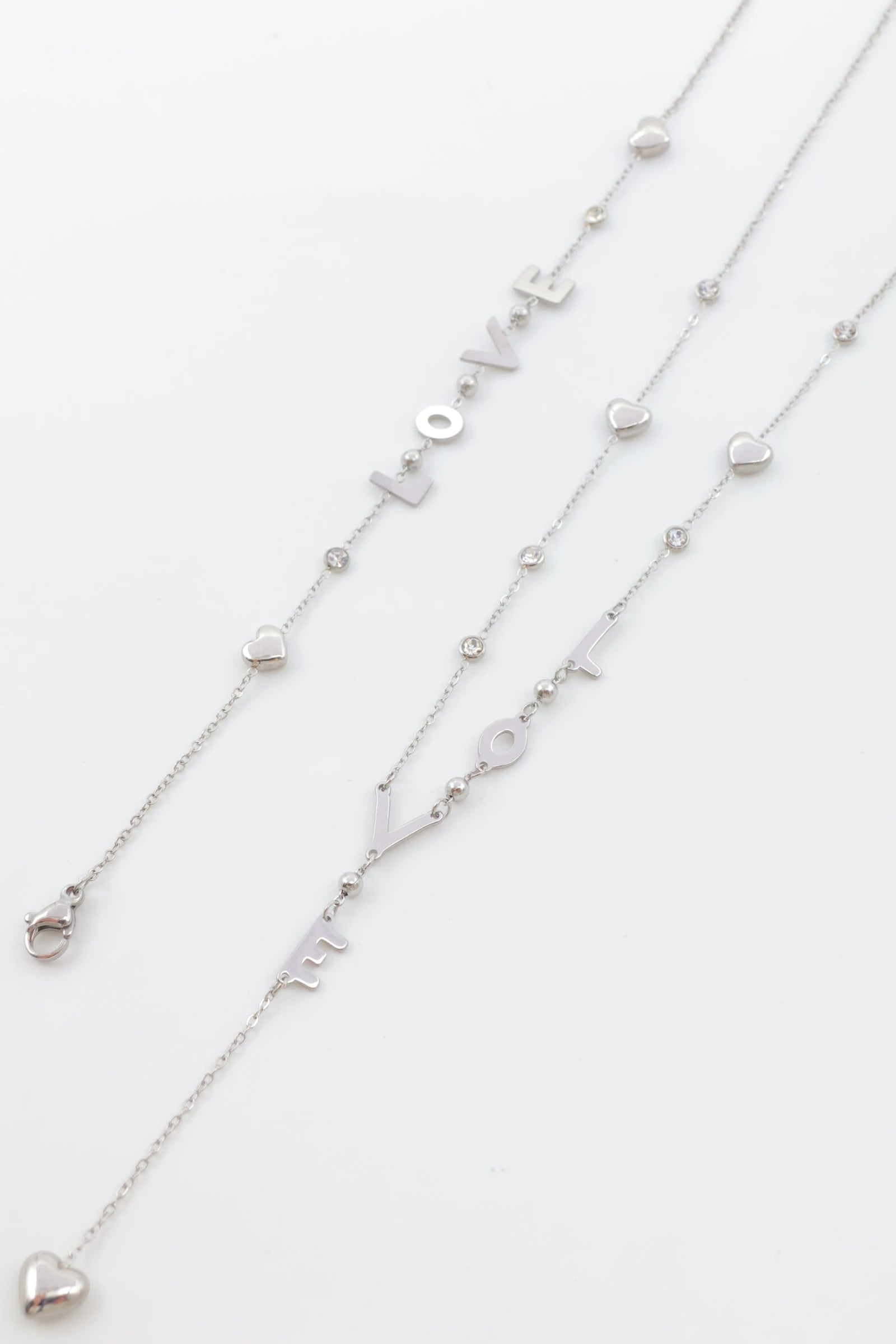 Parure de bijoux en acier inoxydable - ARGENT
