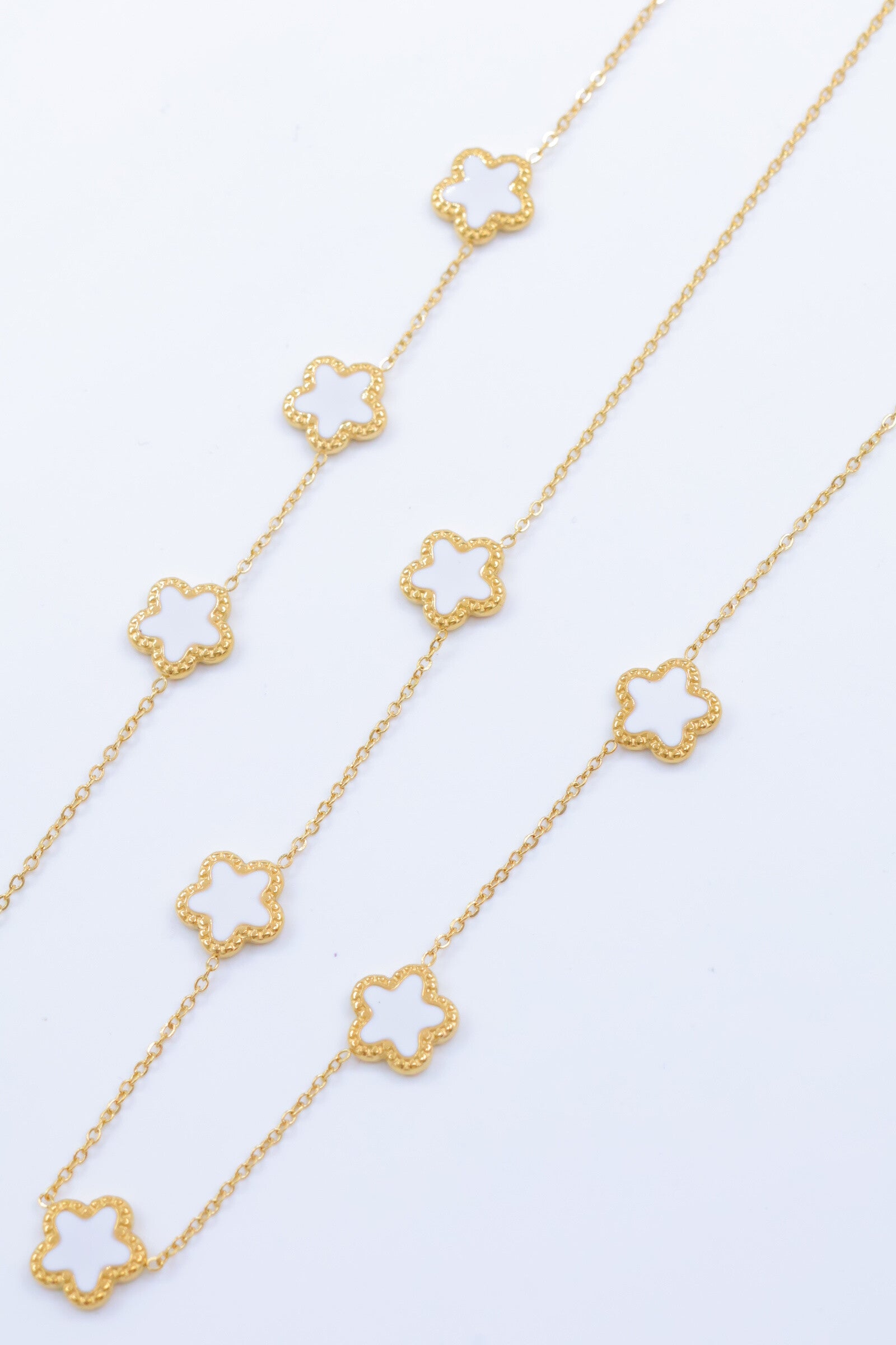 Parure de bijoux en acier inoxydable - BLANC