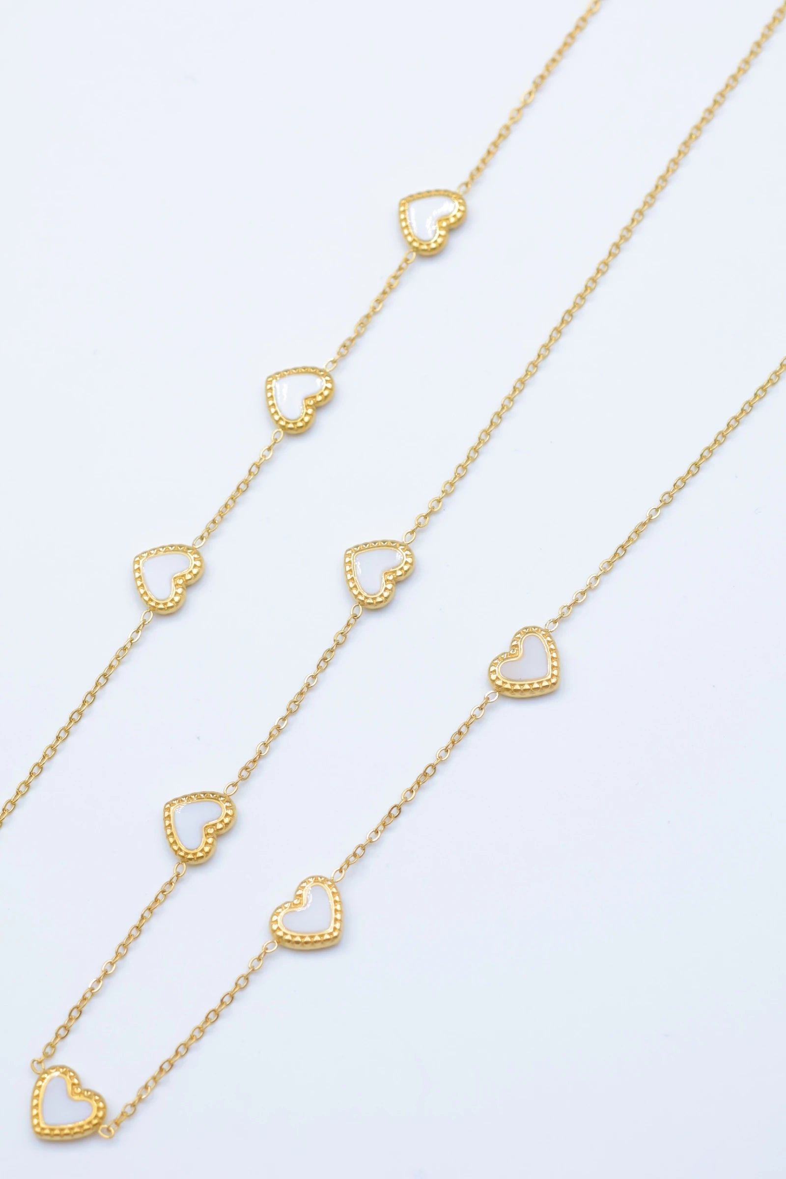 Parure de bijoux en acier inoxydable - BLANC
