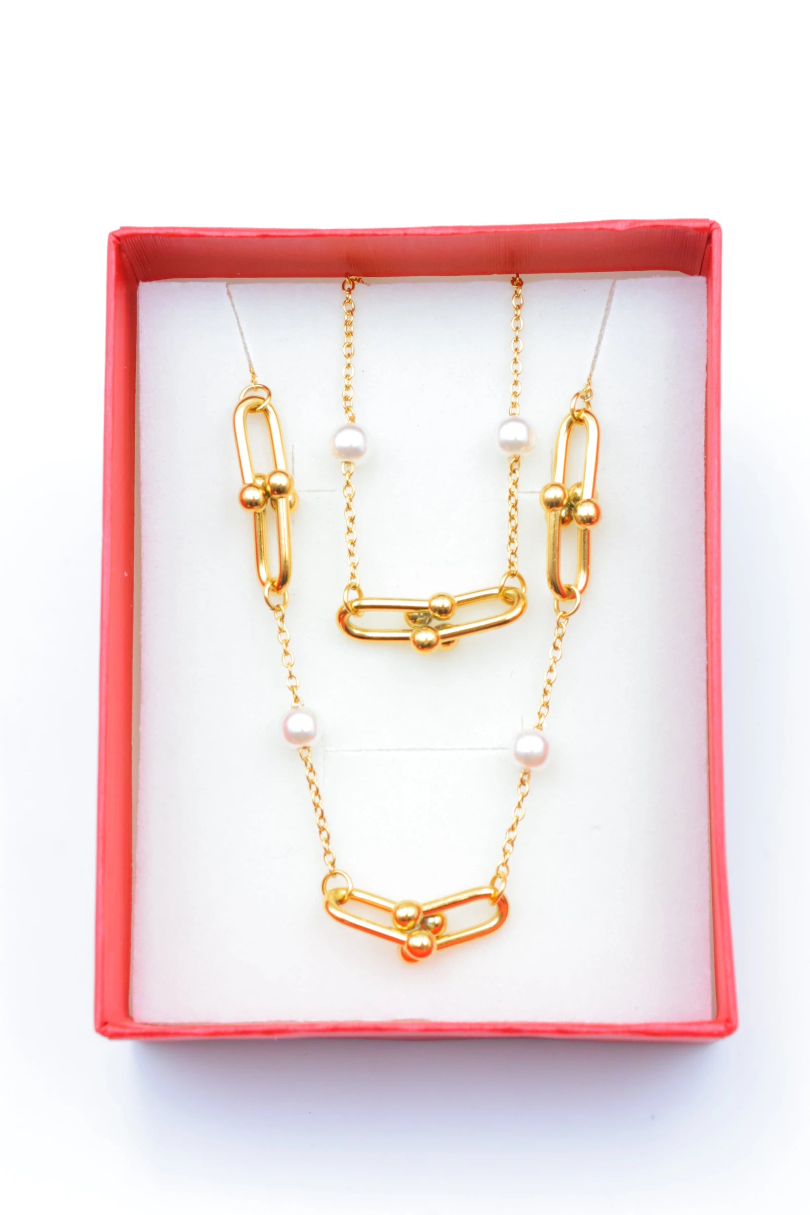 Parure de bijoux avec boîte en acier inoxydable - DORÉ