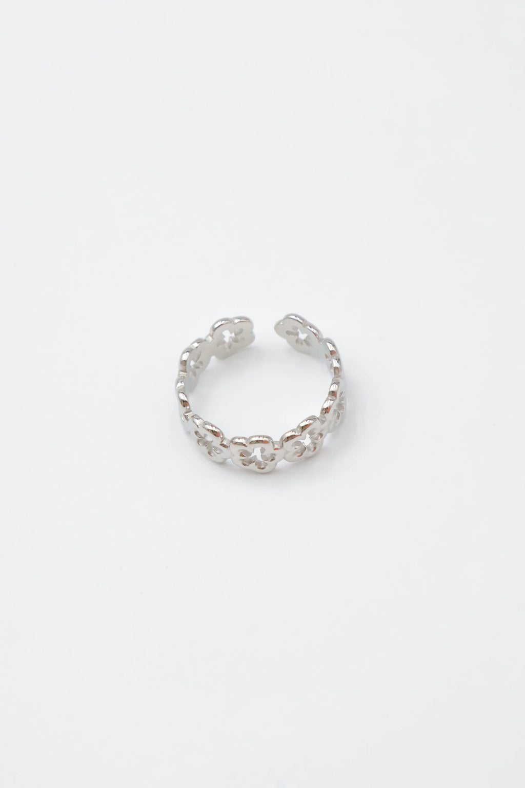 Bague ajustable en acier inoxydable - ARGENT