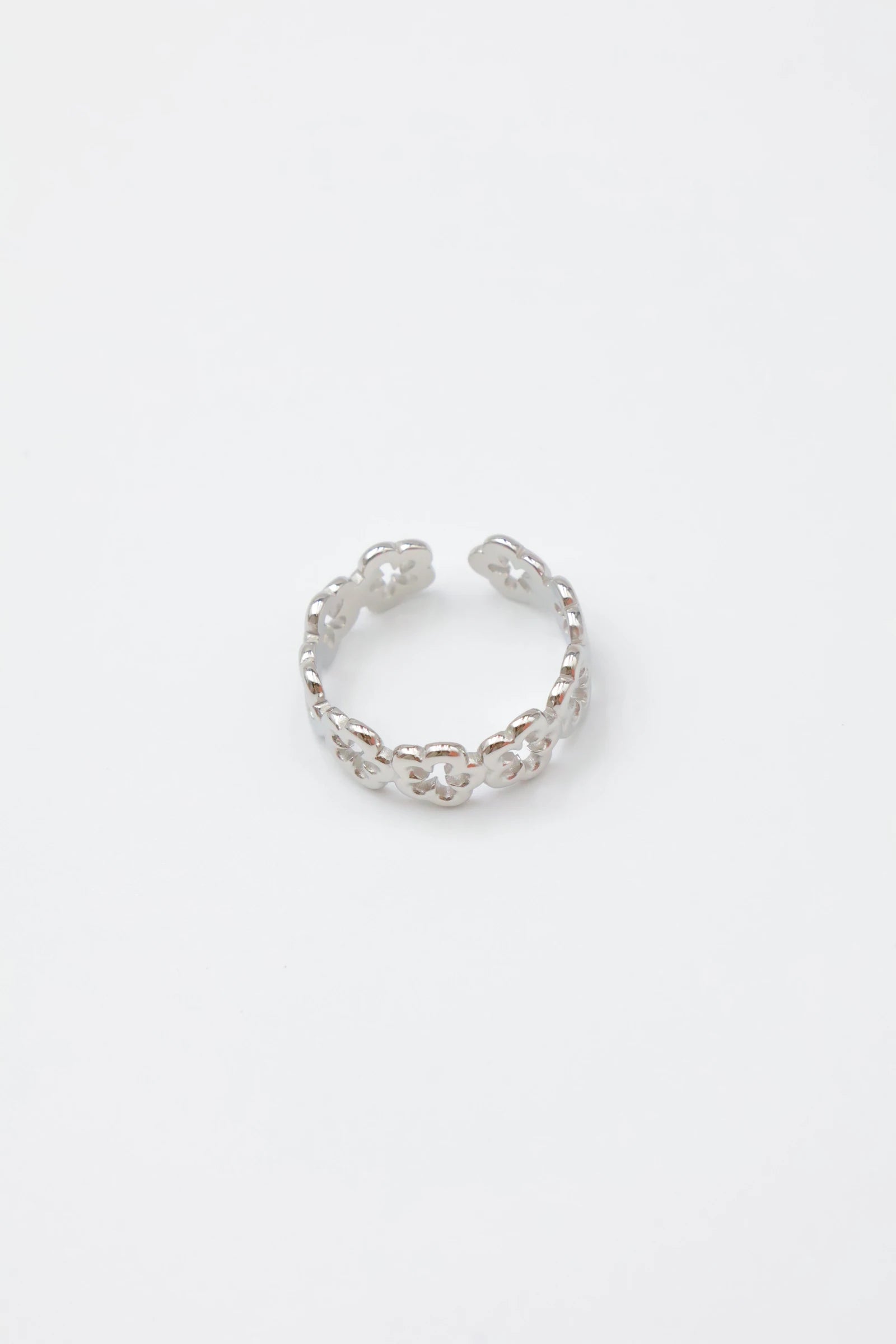 Bague ajustable en acier inoxydable - ARGENT