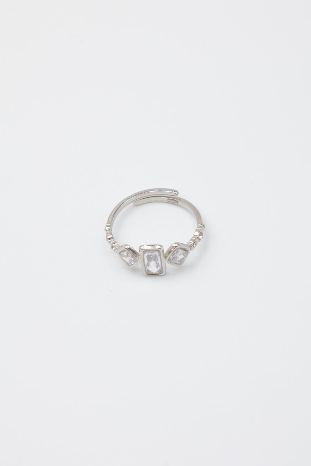 Bague ajustable en acier inoxydable - ARGENT