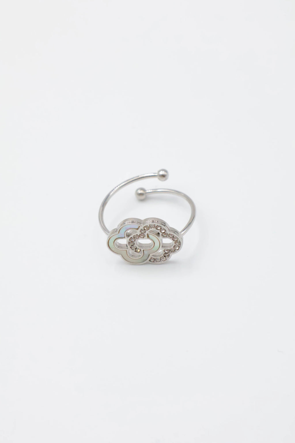 Bague ajustable en acier inoxydable - ARGENT