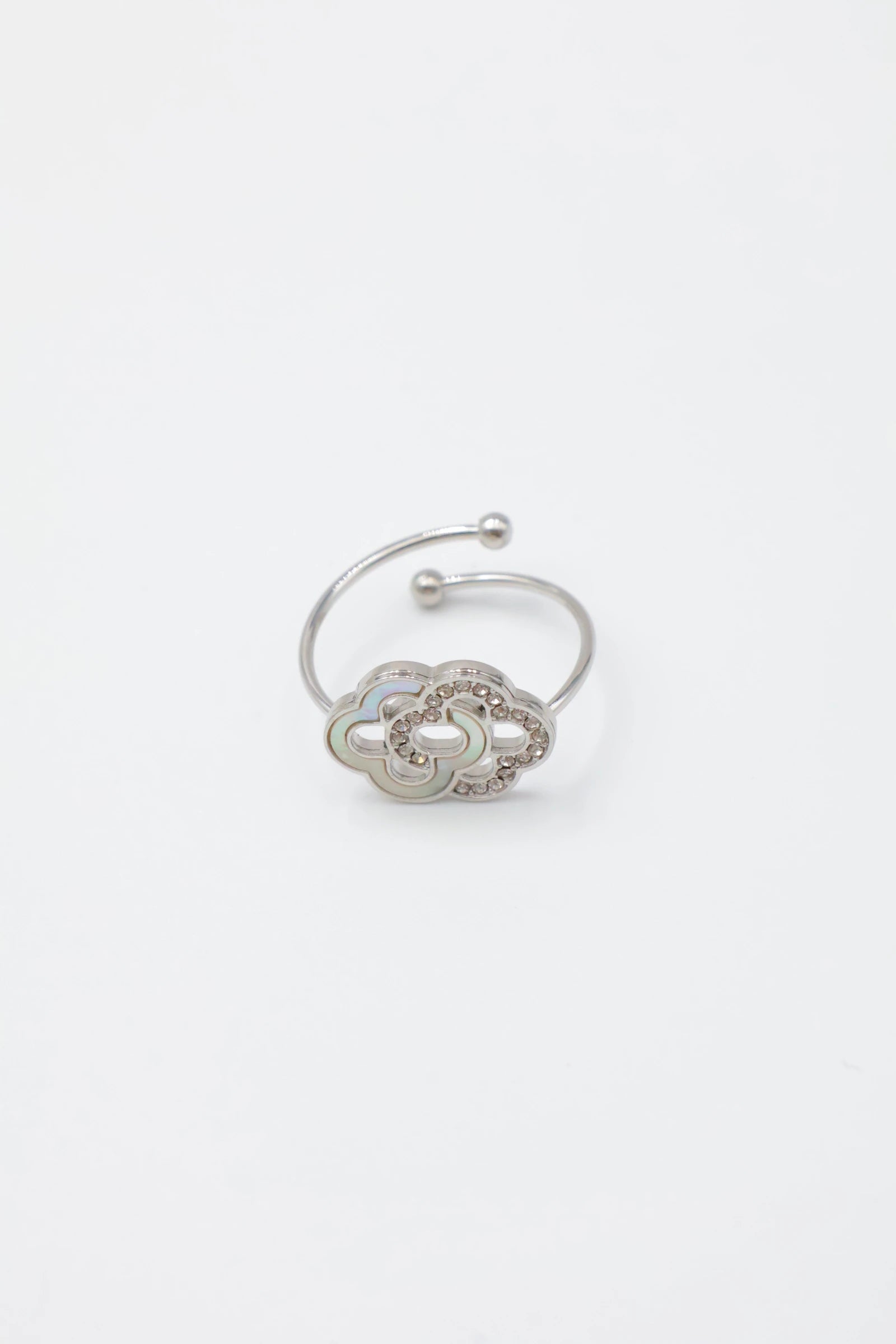 Bague ajustable en acier inoxydable - ARGENT
