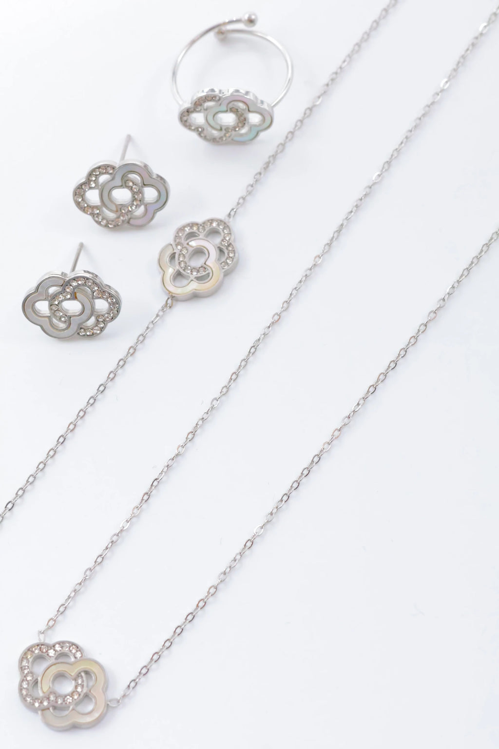 Parure de bijoux en acier inoxydable - ARGENT