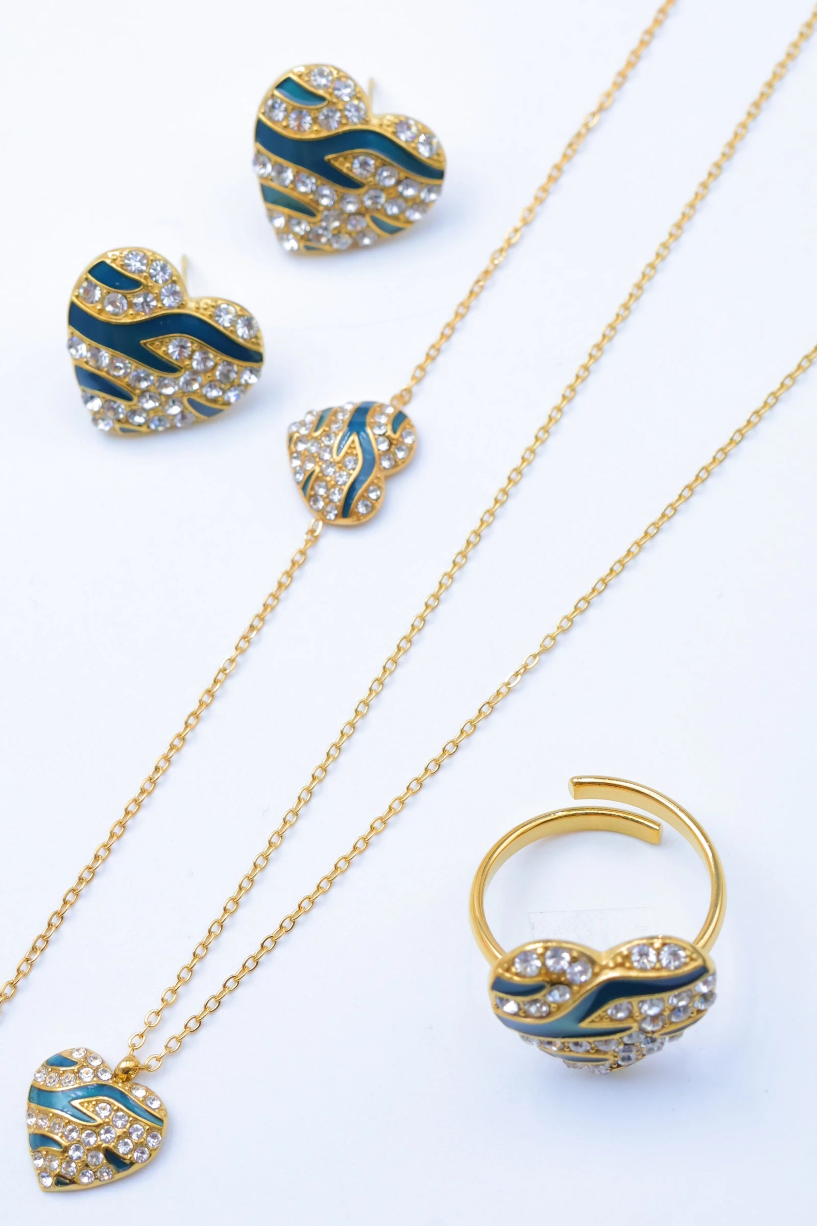 Parure de bijoux en acier inoxydable - BLEU