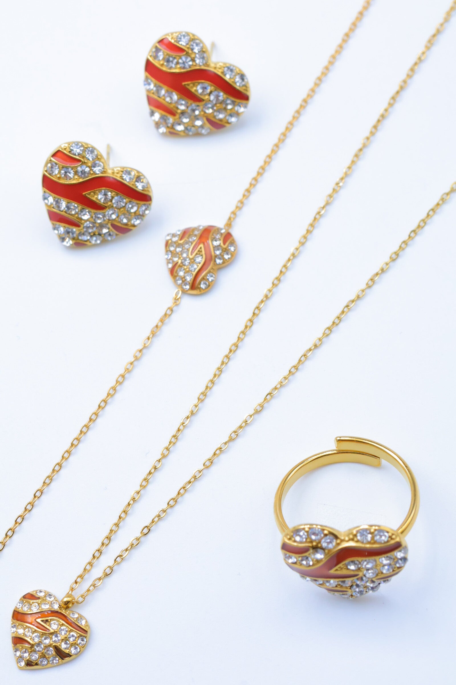 Parure de bijoux en acier inoxydable - MARRON CLAIR
