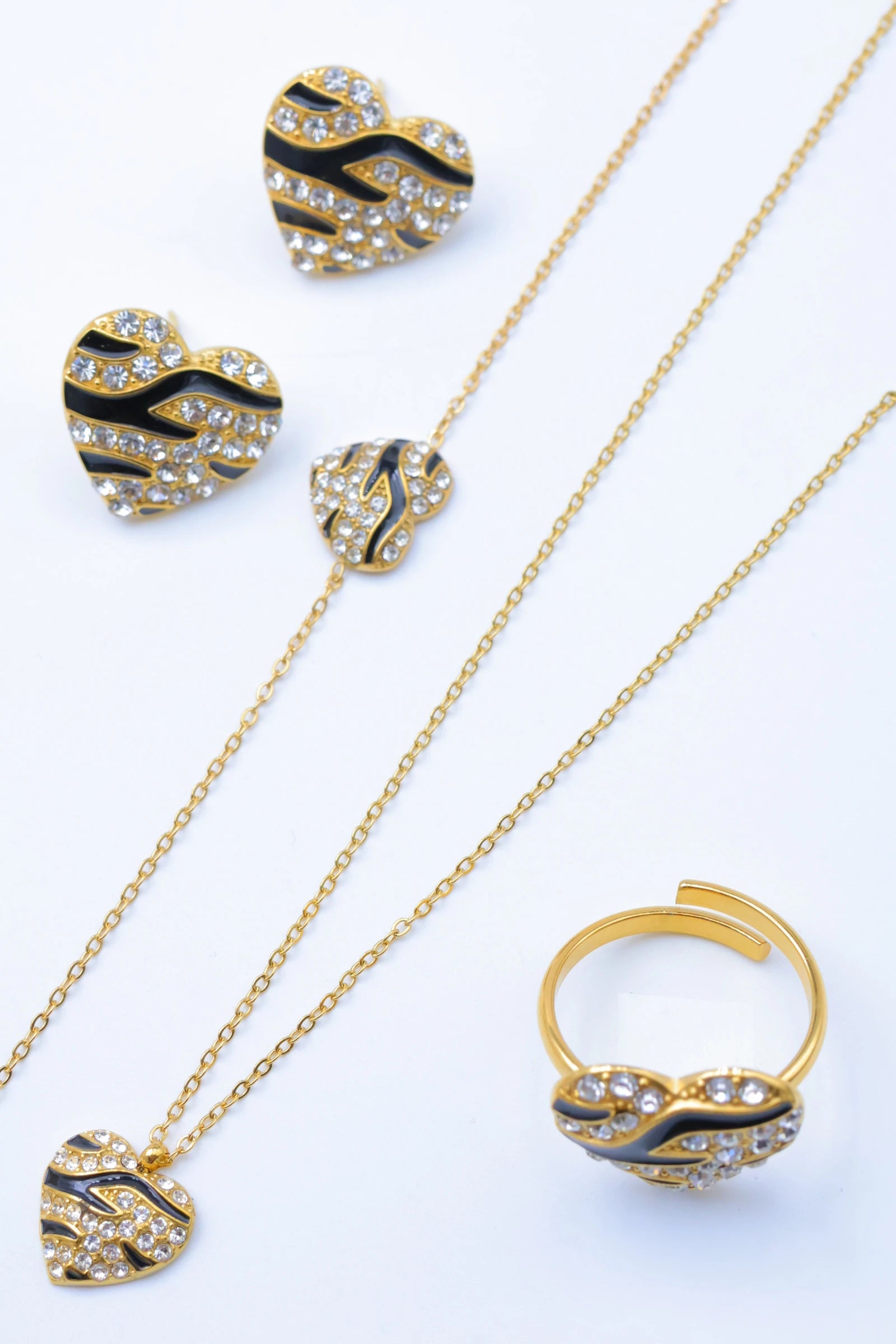 Parure de bijoux en acier inoxydable - NOIR