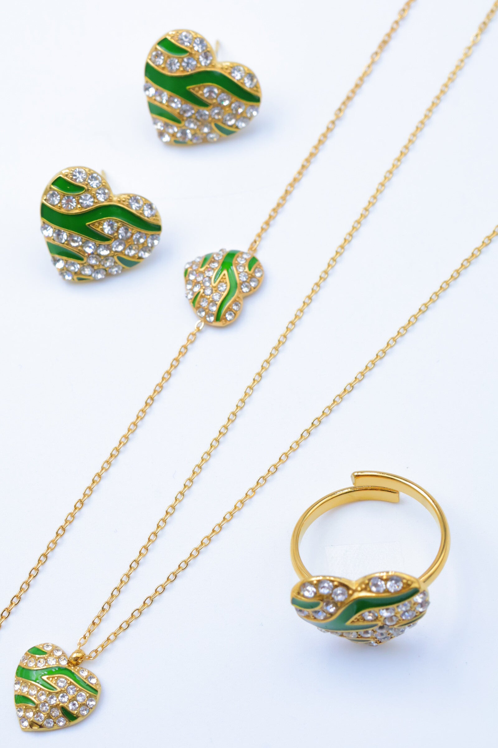 Parure de bijoux en acier inoxydable - VERT