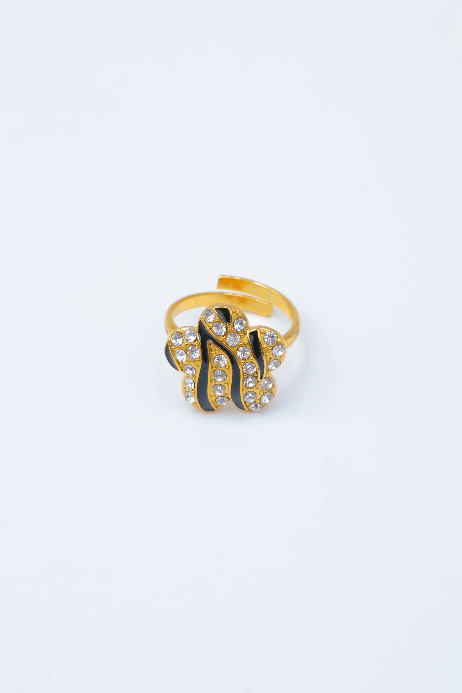 Bague ajustable en acier inoxydable - NOIR