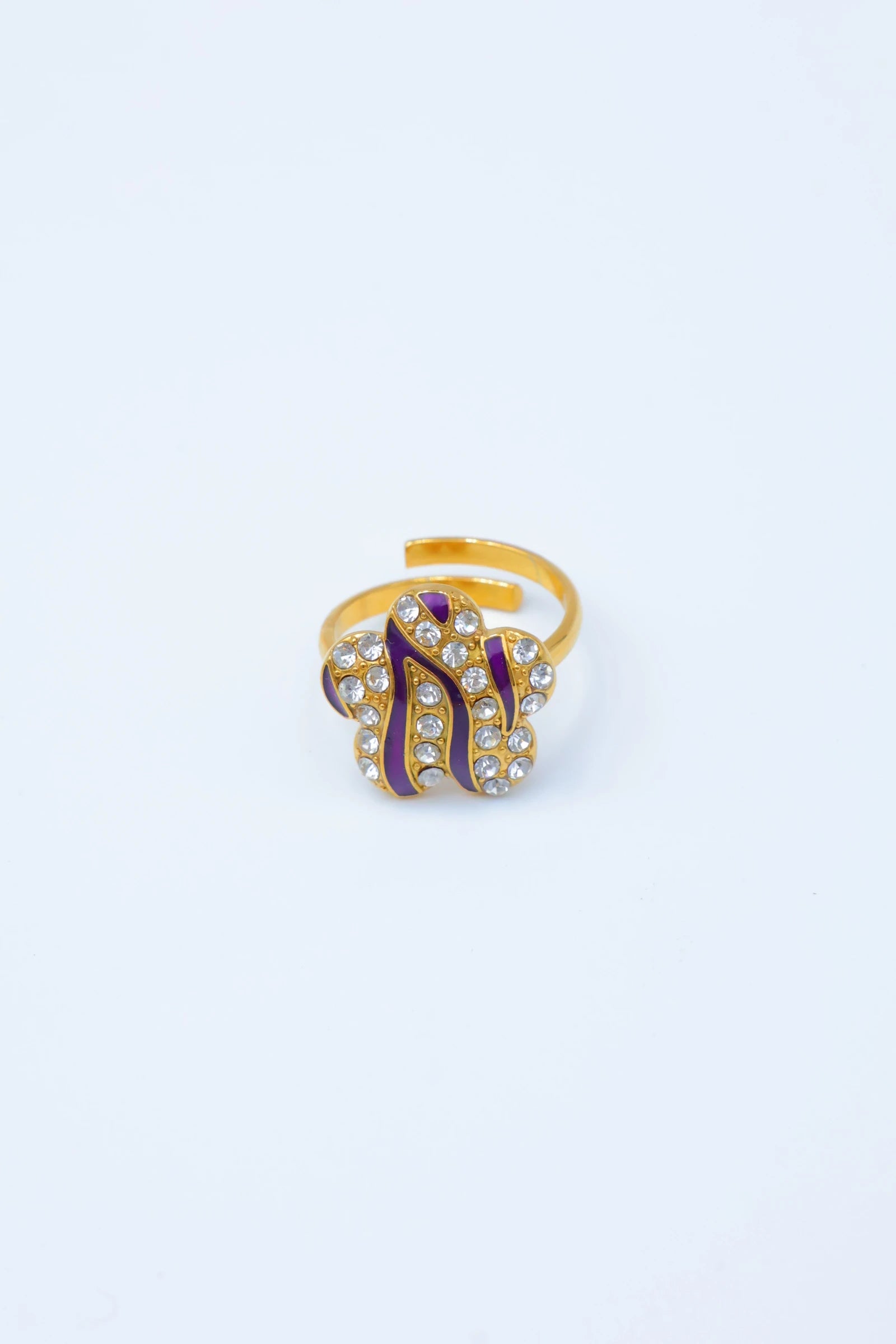 Bague ajustable en acier inoxydable - VIOLET