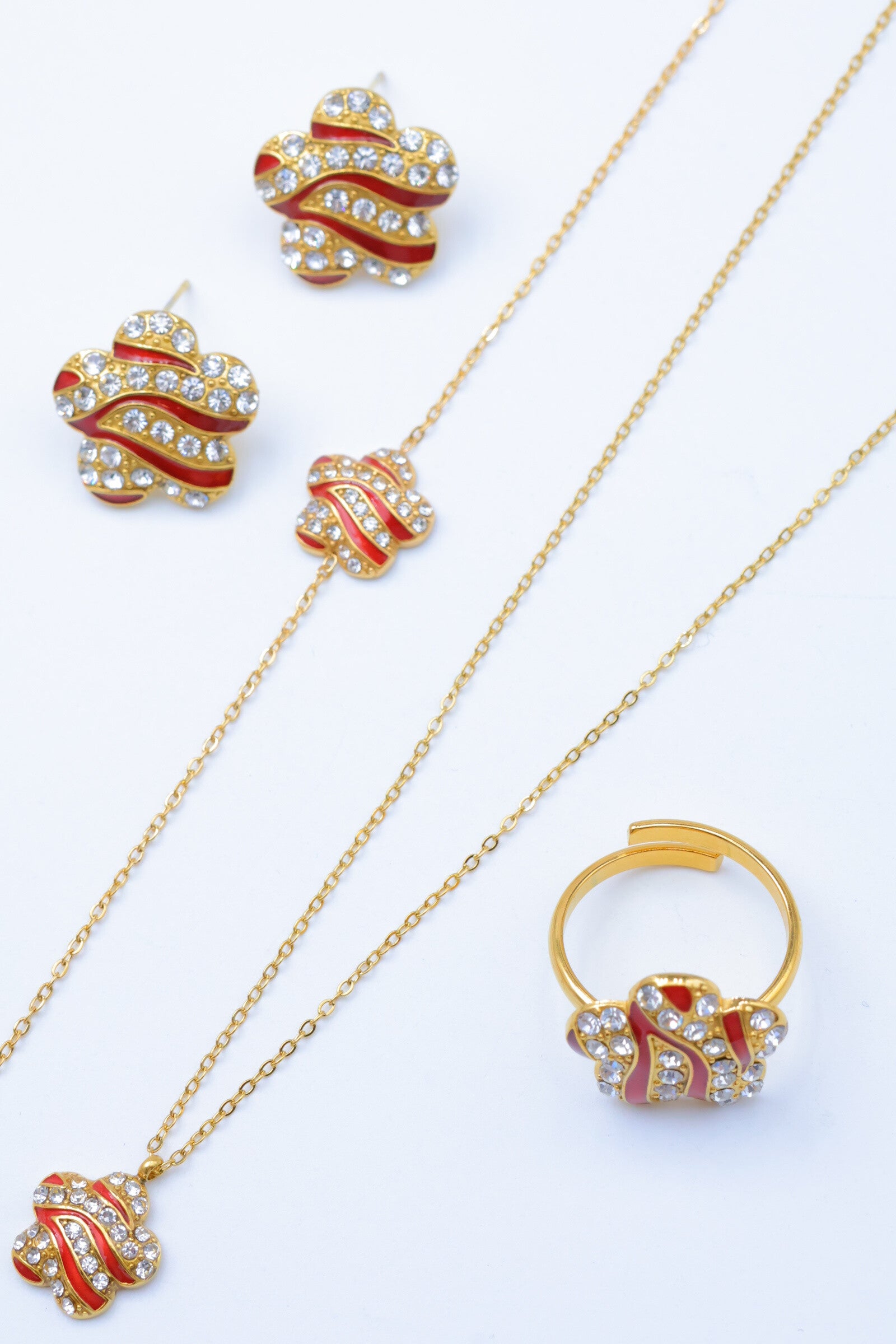 Parure de bijoux en acier inoxydable - MARRON CLAIR