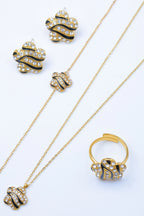 Parure de bijoux en acier inoxydable - NOIR