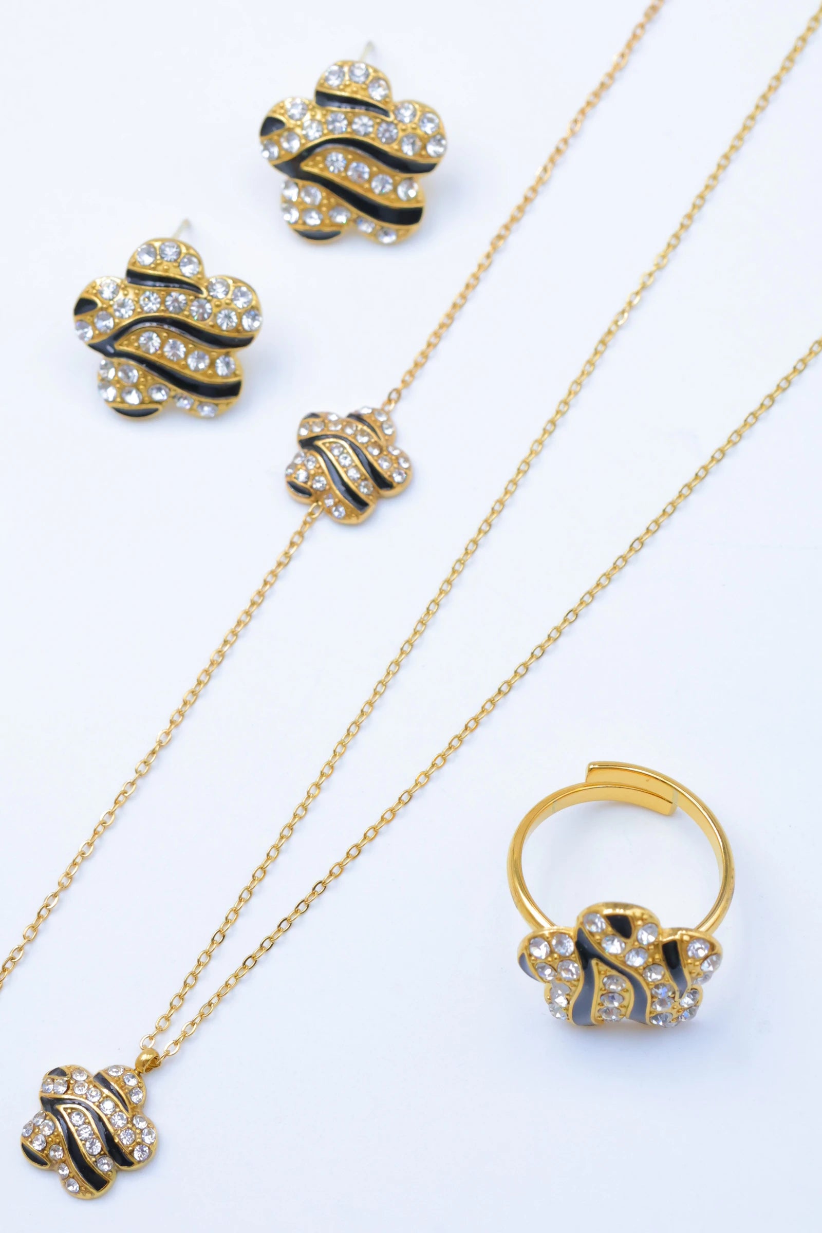 Parure de bijoux en acier inoxydable - NOIR