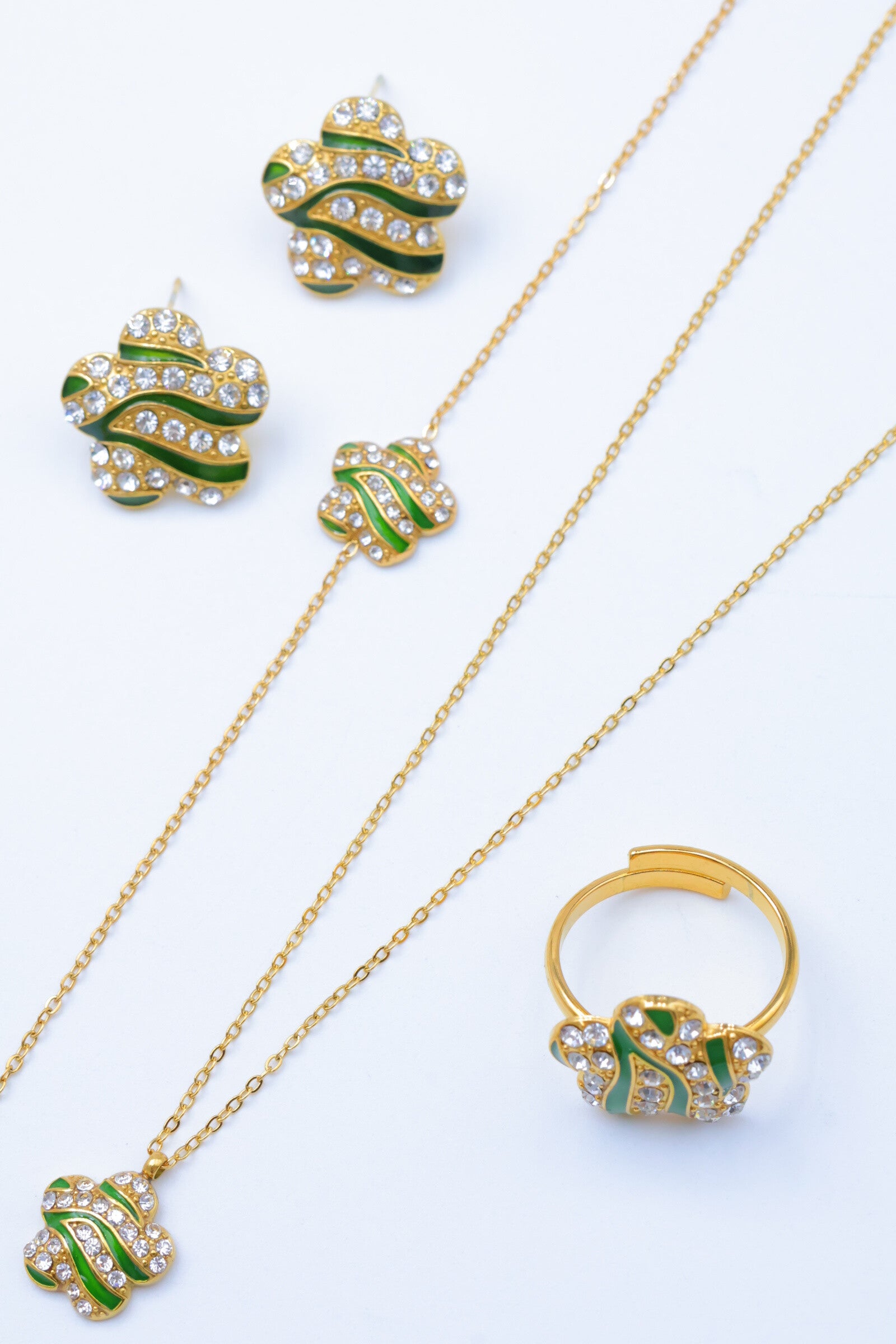 Parure de bijoux en acier inoxydable - VERT