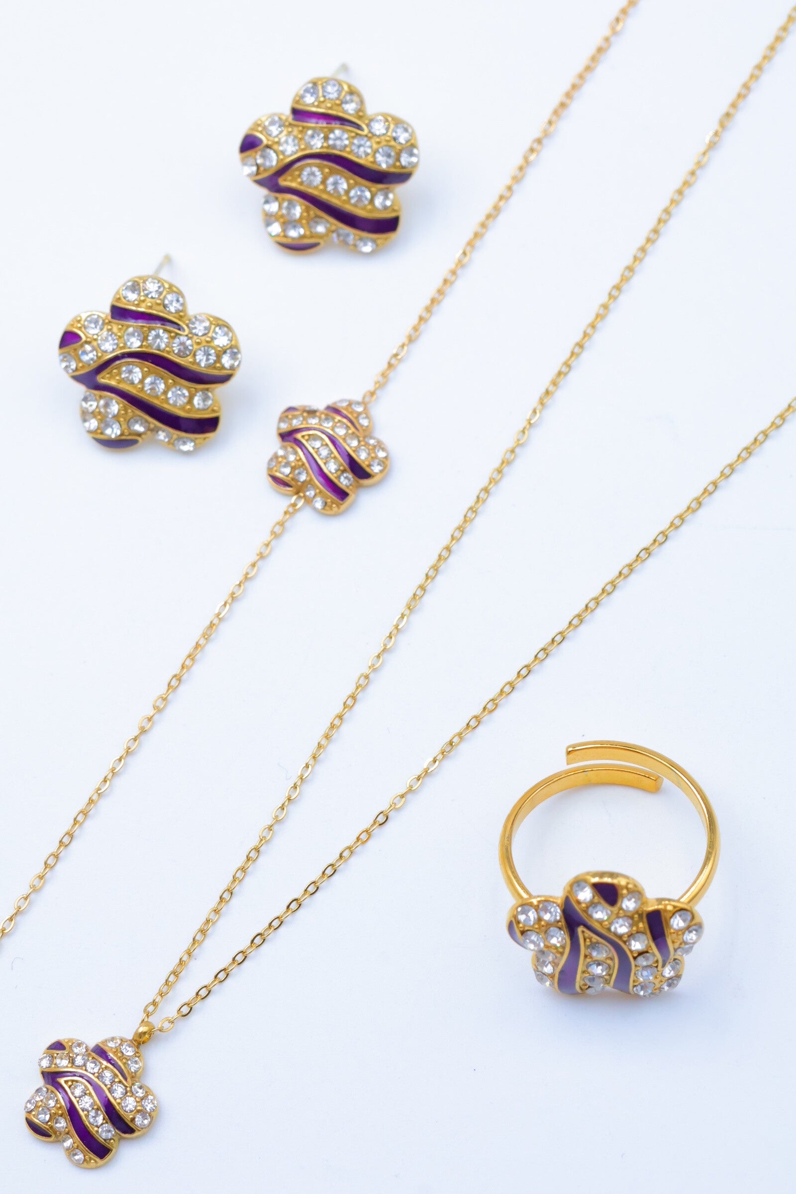 Parure de bijoux en acier inoxydable - VIOLET