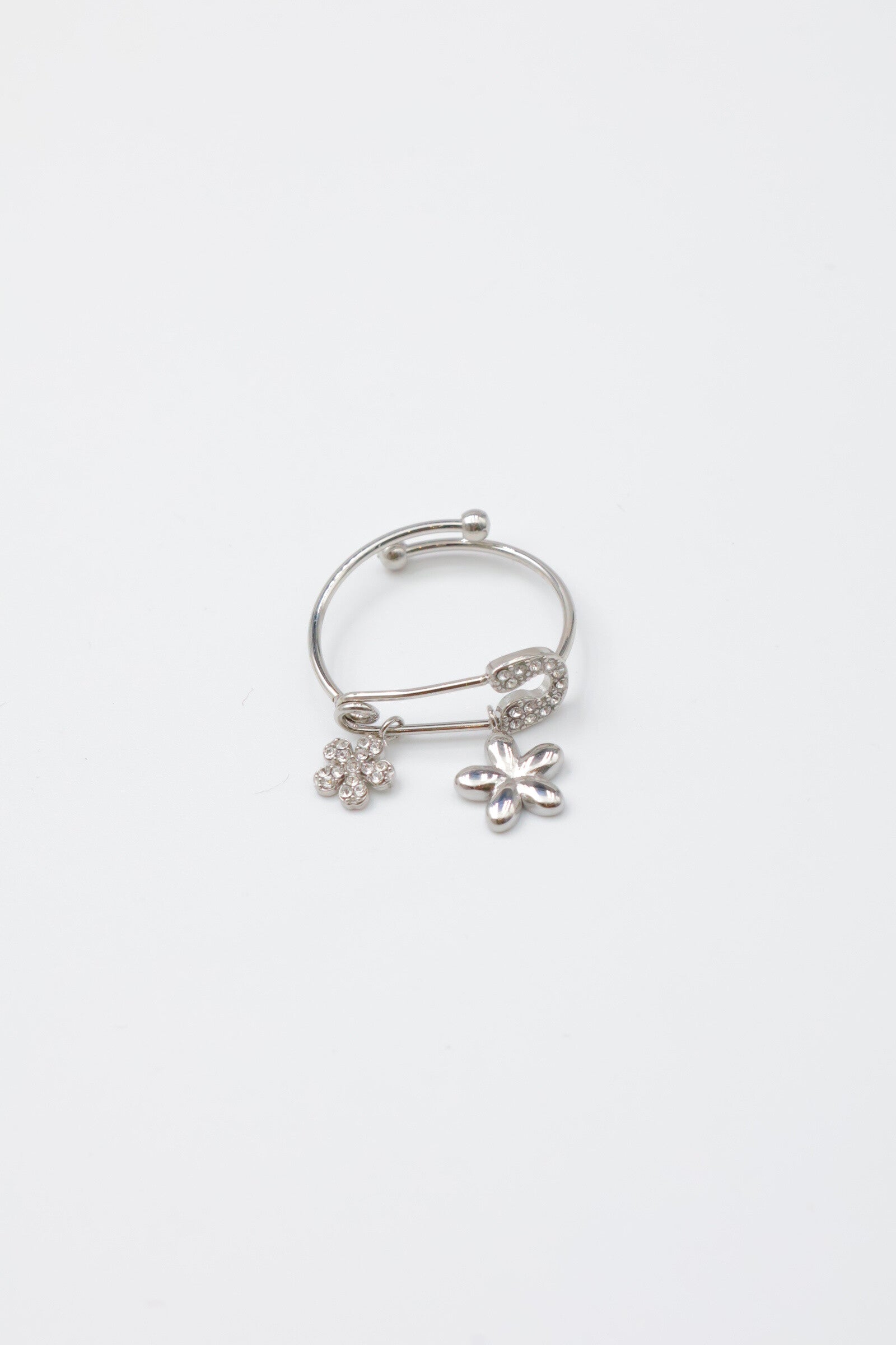 Bague ajustable en acier inoxydable - ARGENT